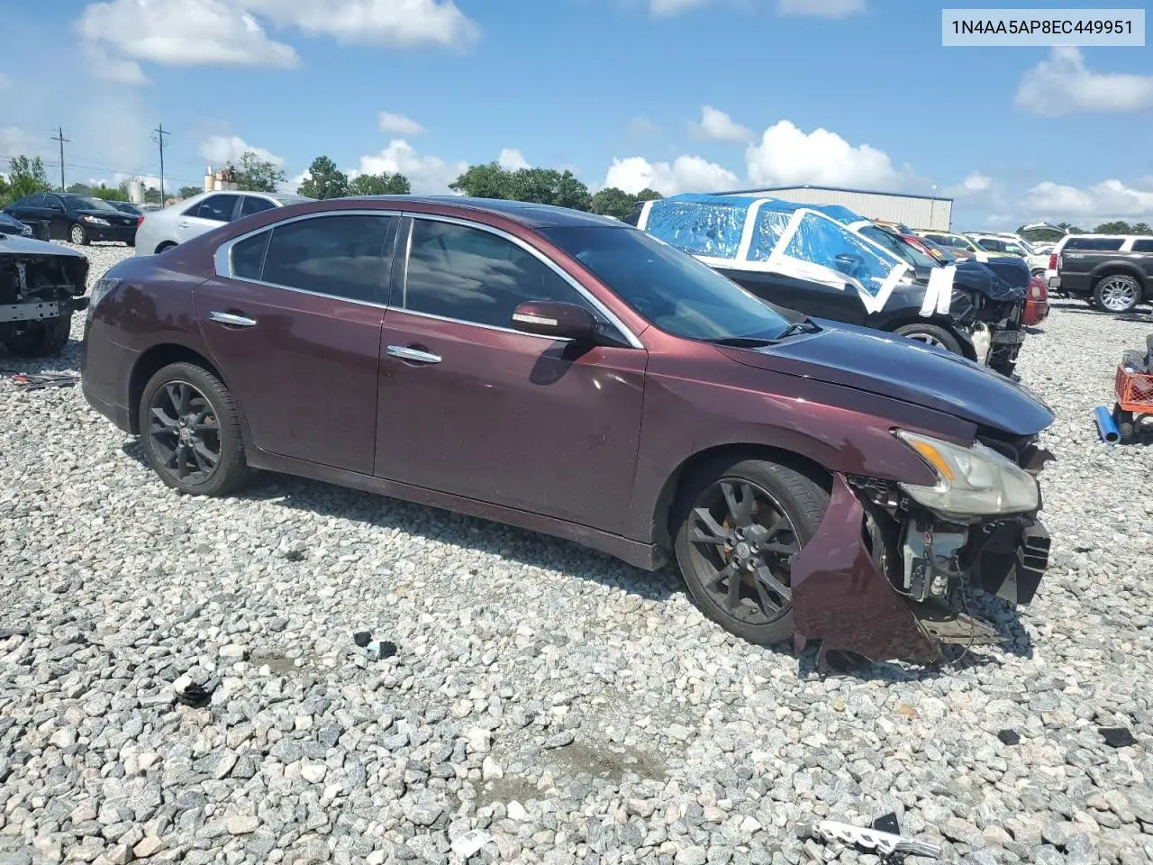 2014 Nissan Maxima S VIN: 1N4AA5AP8EC449951 Lot: 62562125