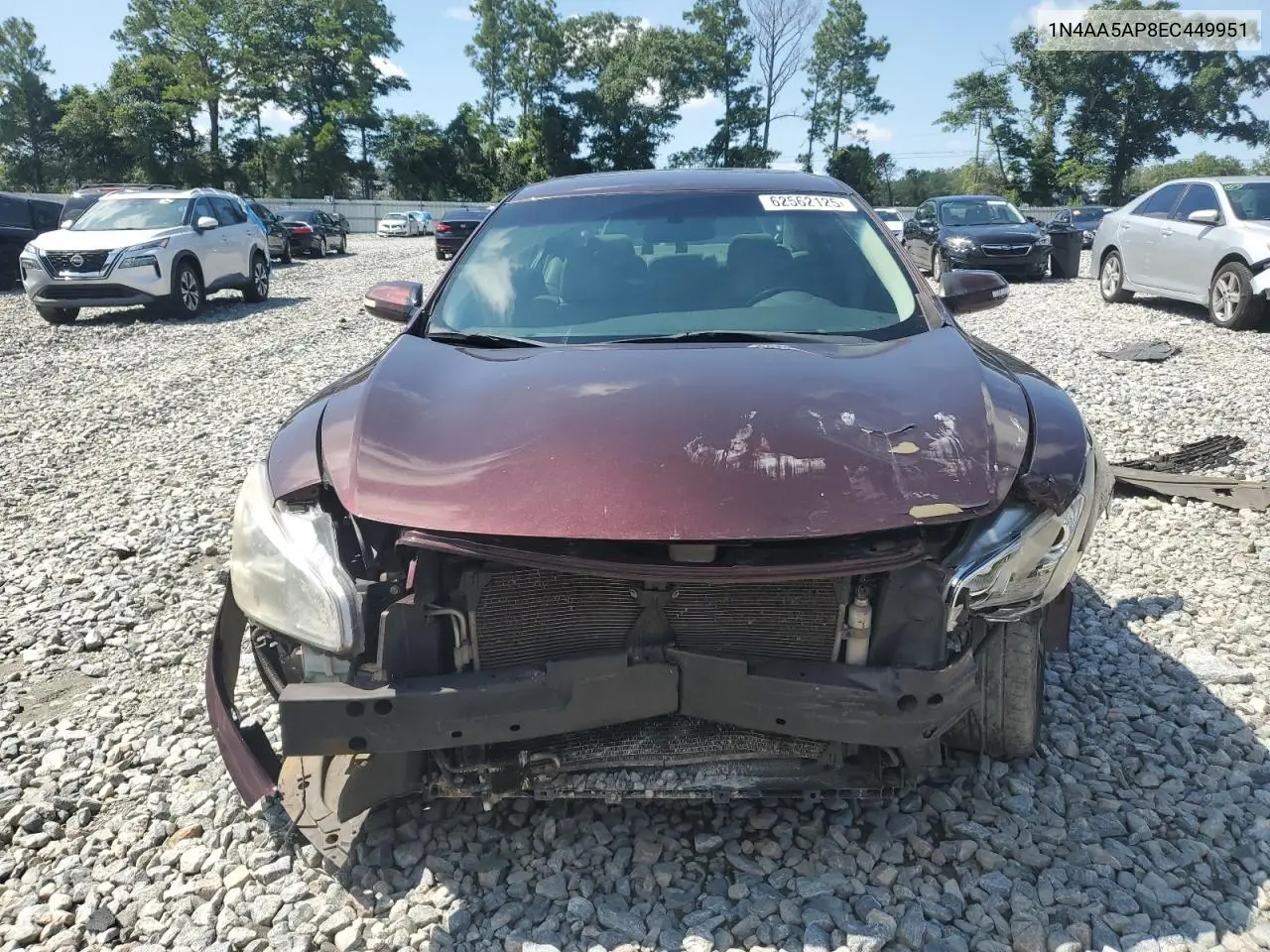 2014 Nissan Maxima S VIN: 1N4AA5AP8EC449951 Lot: 62562125
