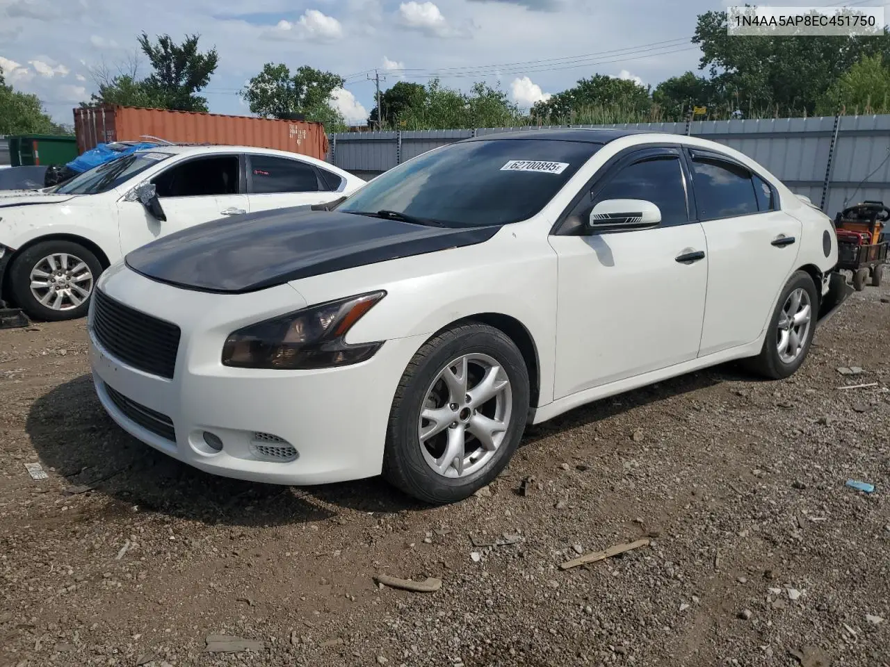 2014 Nissan Maxima S VIN: 1N4AA5AP8EC451750 Lot: 62700895