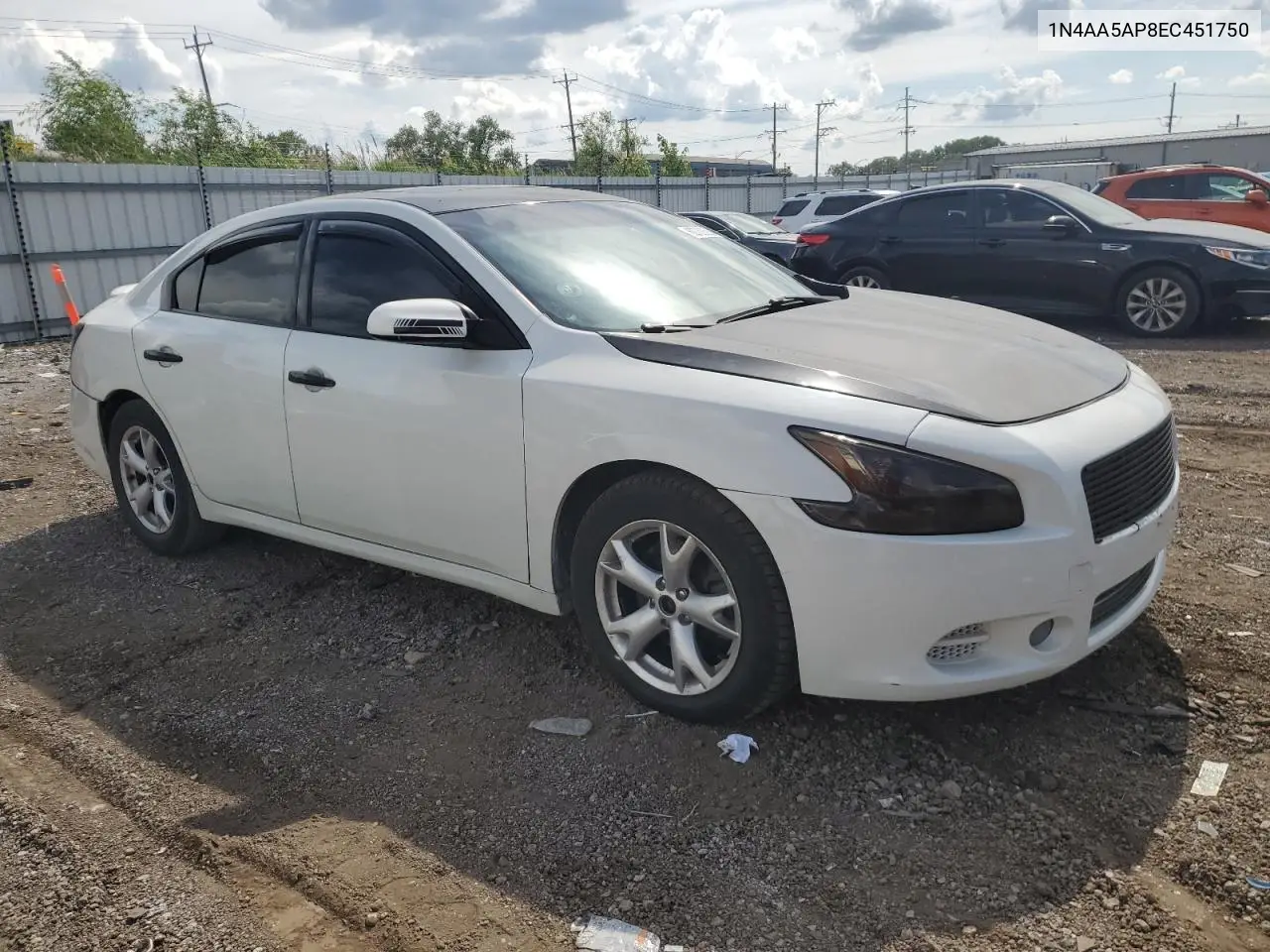 2014 Nissan Maxima S VIN: 1N4AA5AP8EC451750 Lot: 62700895