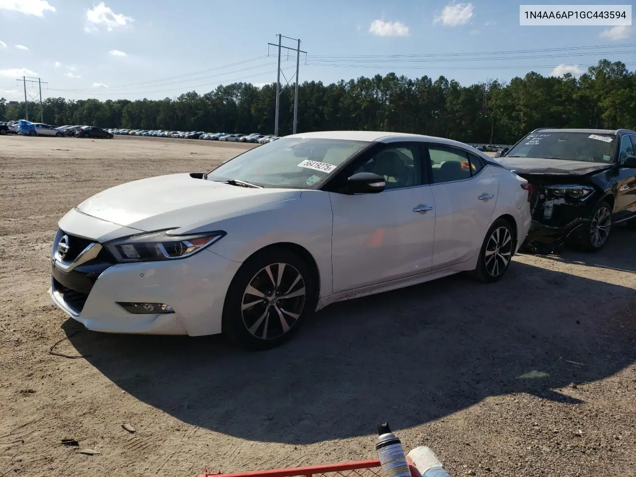 2016 Nissan Maxima 3.5S VIN: 1N4AA6AP1GC443594 Lot: 56419275