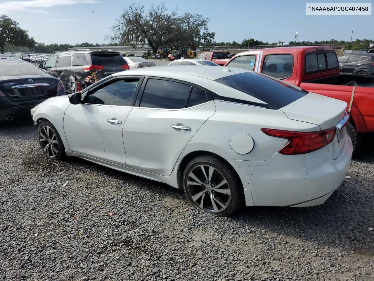 2016 Nissan Maxima 3.5S VIN: 1N4AA6AP0GC407458 Lot: 62397265