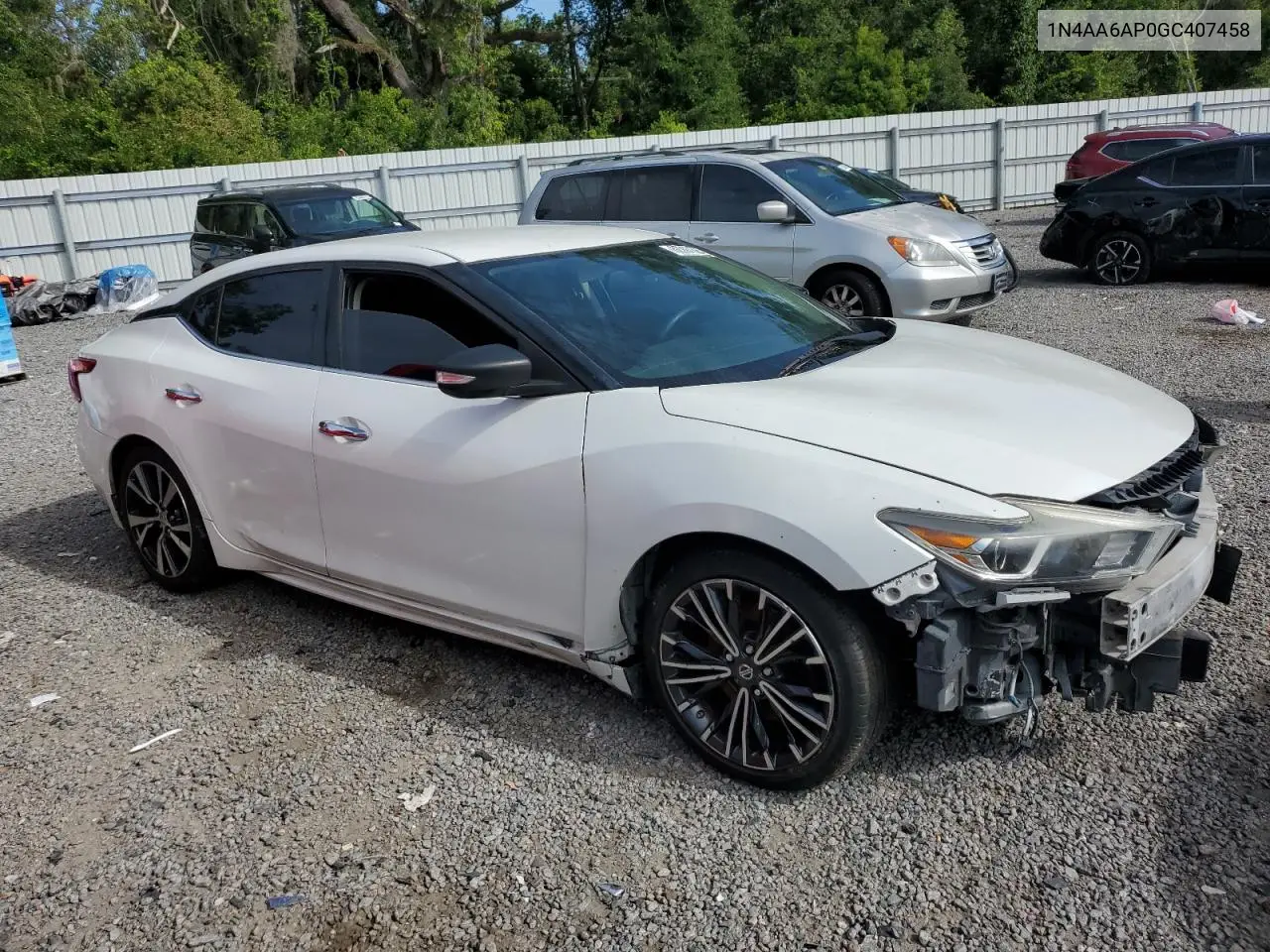 2016 Nissan Maxima 3.5S VIN: 1N4AA6AP0GC407458 Lot: 62397265
