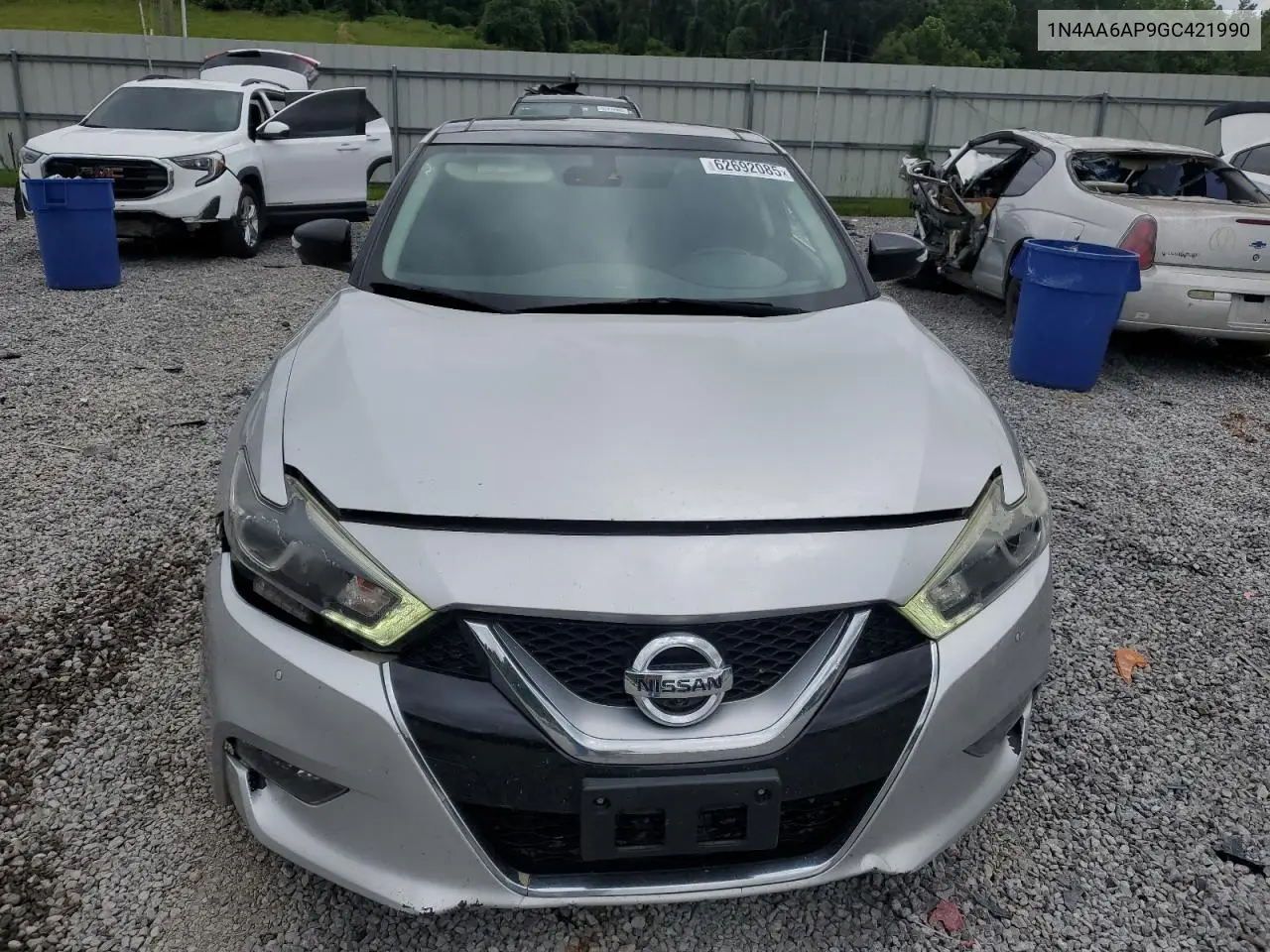 2016 Nissan Maxima 3.5S VIN: 1N4AA6AP9GC421990 Lot: 62692085