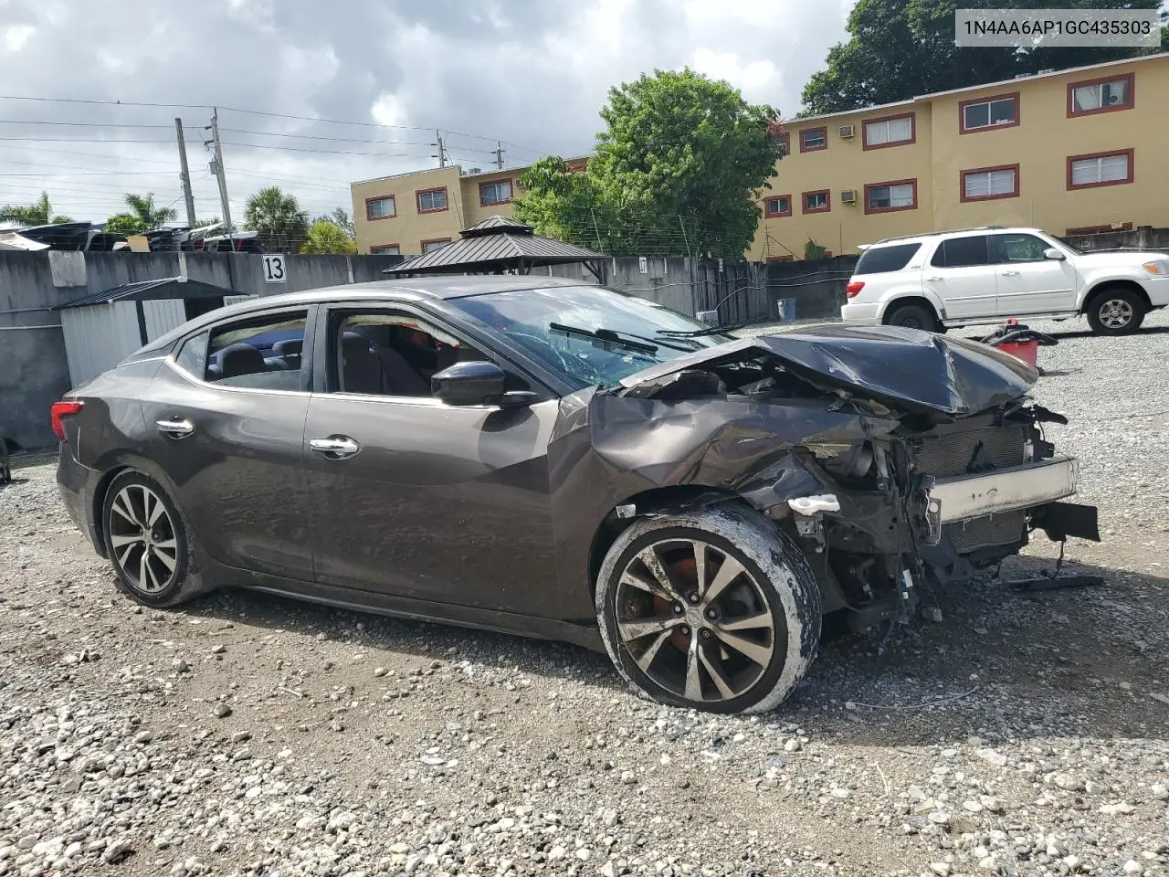 2016 Nissan Maxima 3.5S VIN: 1N4AA6AP1GC435303 Lot: 63584595
