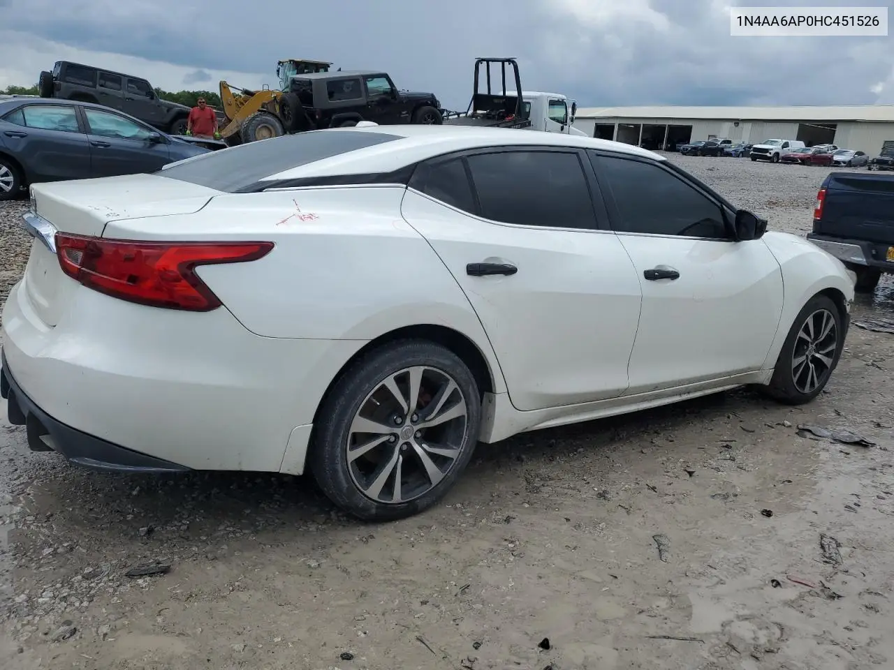 2017 Nissan Maxima 3.5S VIN: 1N4AA6AP0HC451526 Lot: 56852265
