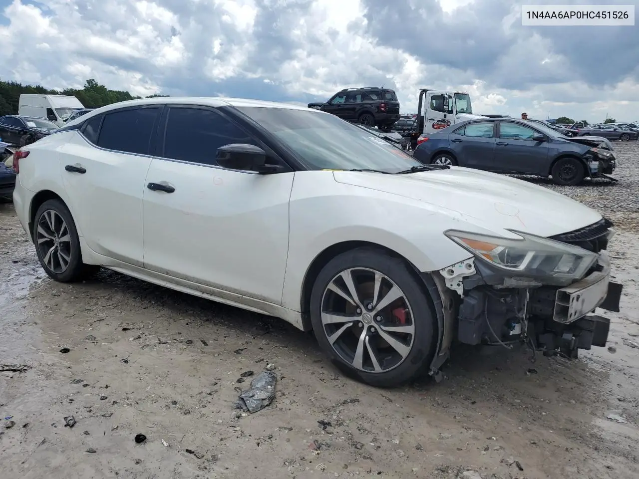 2017 Nissan Maxima 3.5S VIN: 1N4AA6AP0HC451526 Lot: 56852265