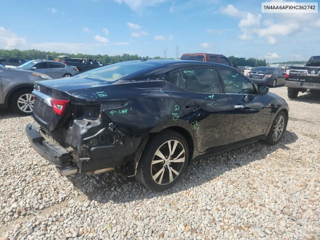 2017 Nissan Maxima 3.5S VIN: 1N4AA6APXHC362742 Lot: 62976595