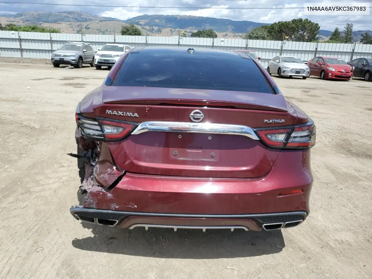 2019 Nissan Maxima S VIN: 1N4AA6AV5KC367983 Lot: 56866315