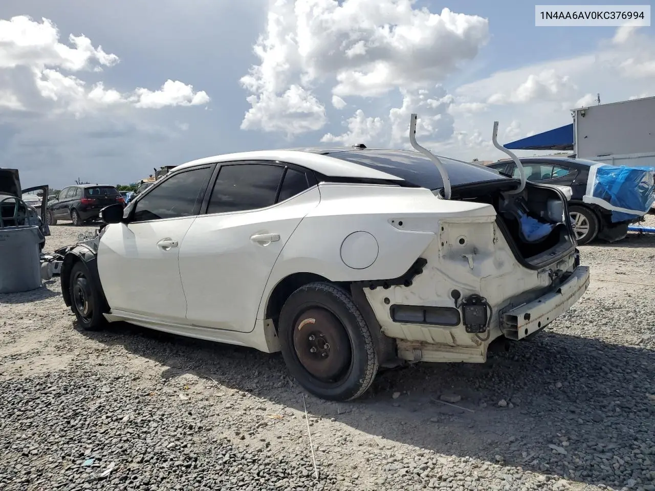 2019 Nissan Maxima S VIN: 1N4AA6AV0KC376994 Lot: 63013745