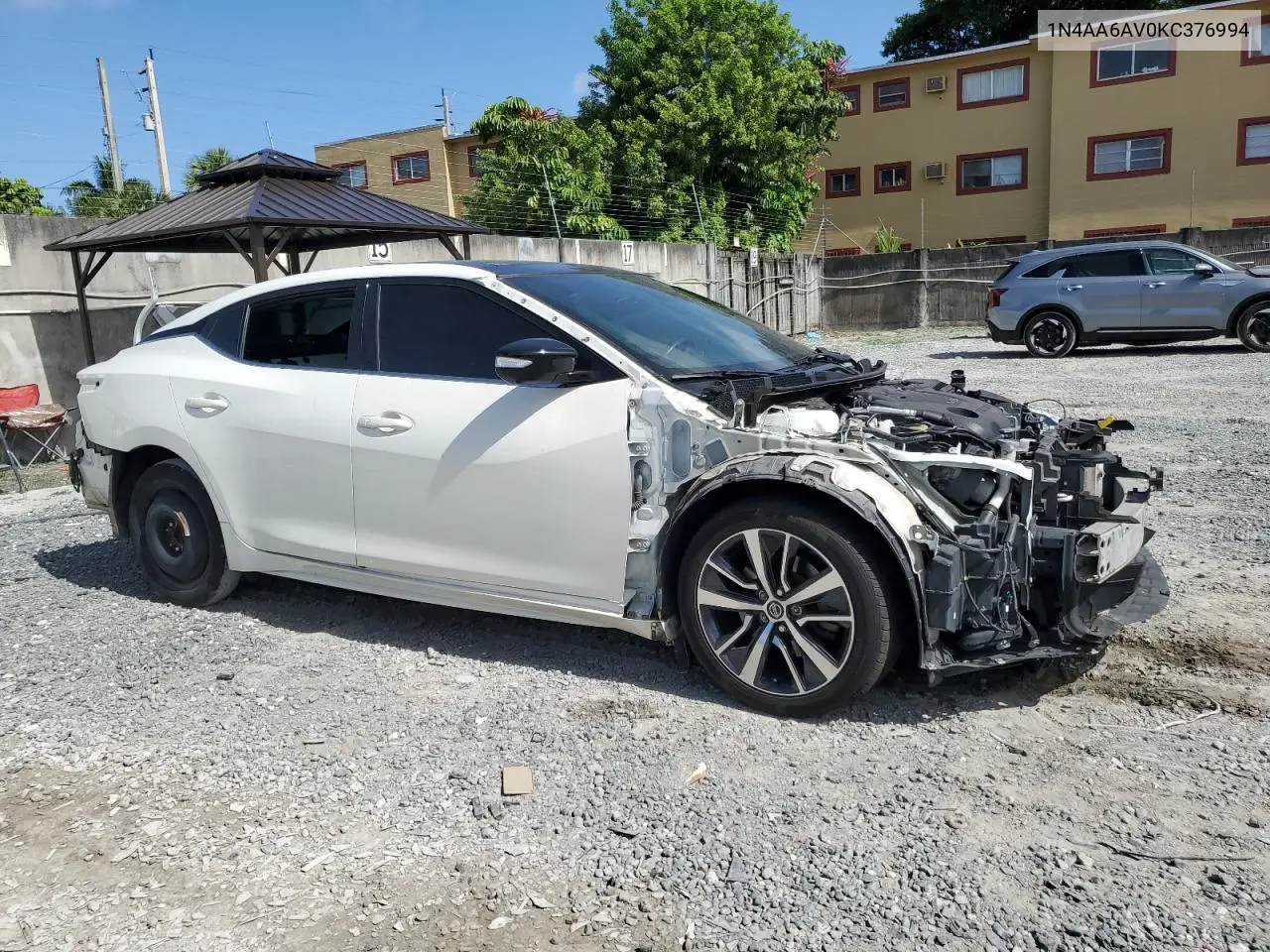 2019 Nissan Maxima S VIN: 1N4AA6AV0KC376994 Lot: 63013745