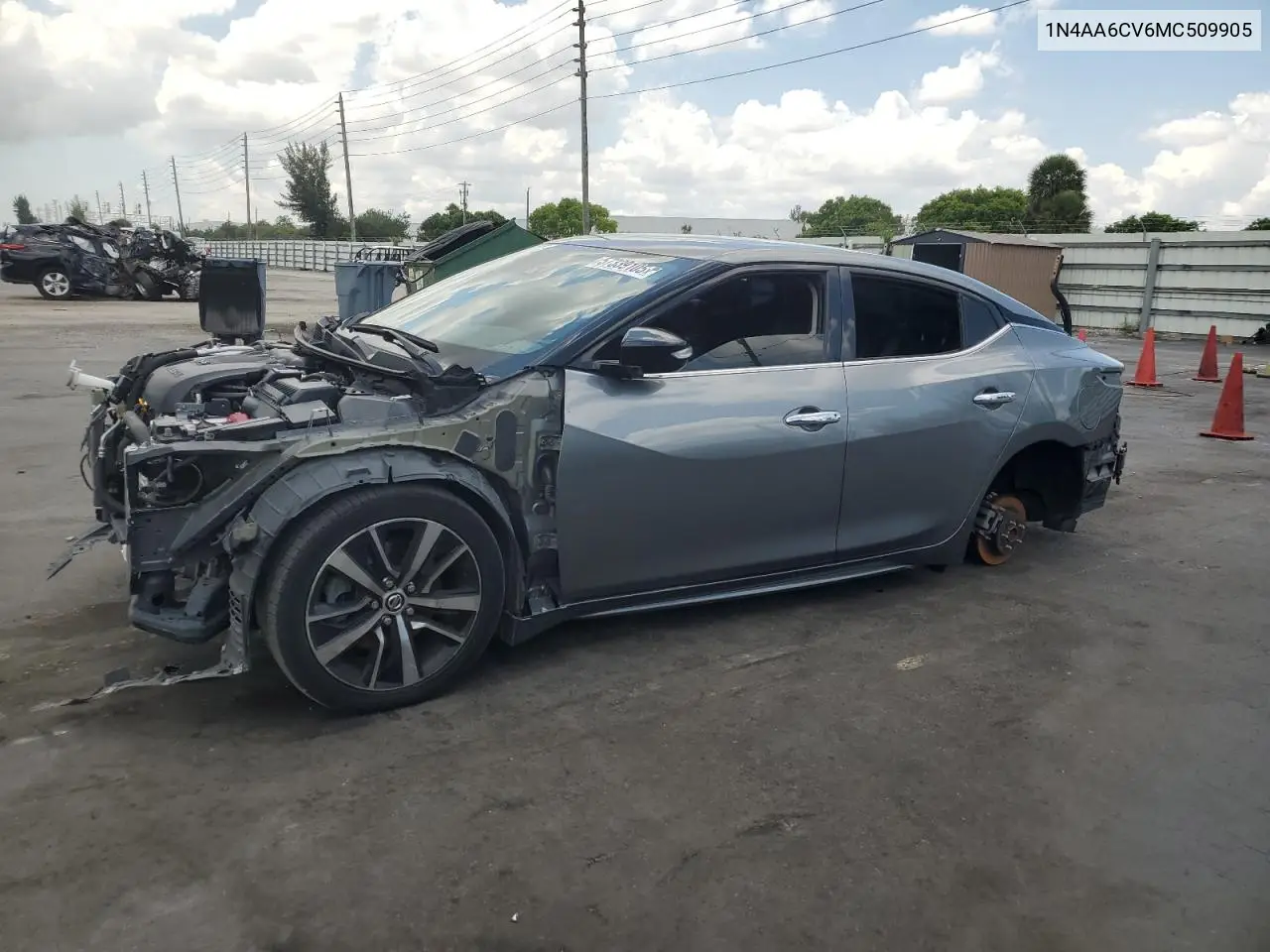 2021 Nissan Maxima Sv VIN: 1N4AA6CV6MC509905 Lot: 57339105