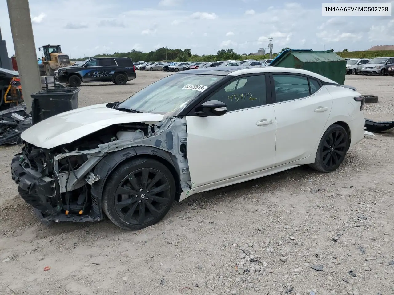 2021 Nissan Maxima Sr VIN: 1N4AA6EV4MC502738 Lot: 62702615