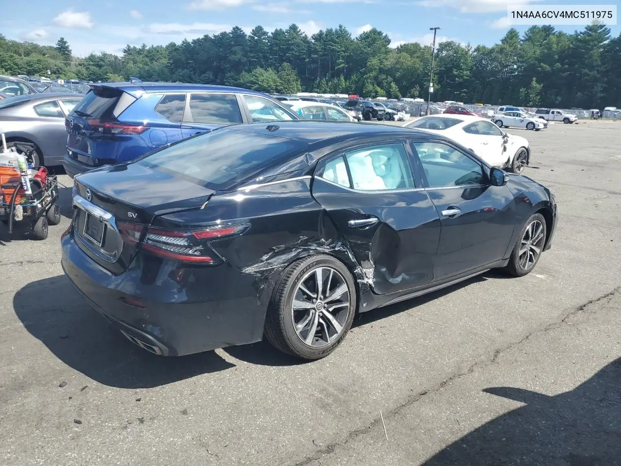 2021 Nissan Maxima Sv VIN: 1N4AA6CV4MC511975 Lot: 64868365