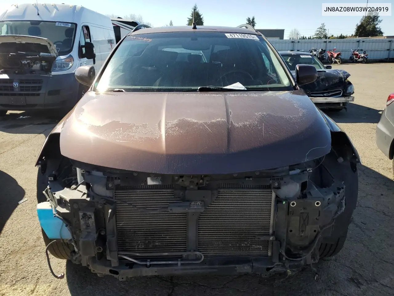 2003 Nissan Murano Sl VIN: JN8AZ08W03W204919 Lot: 47119515
