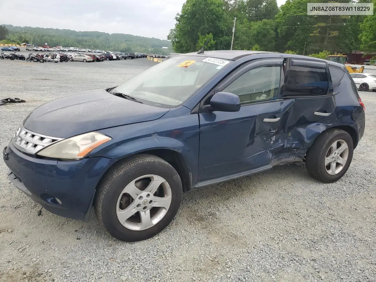 2003 Nissan Murano Sl VIN: JN8AZ08T83W118229 Lot: 54722725
