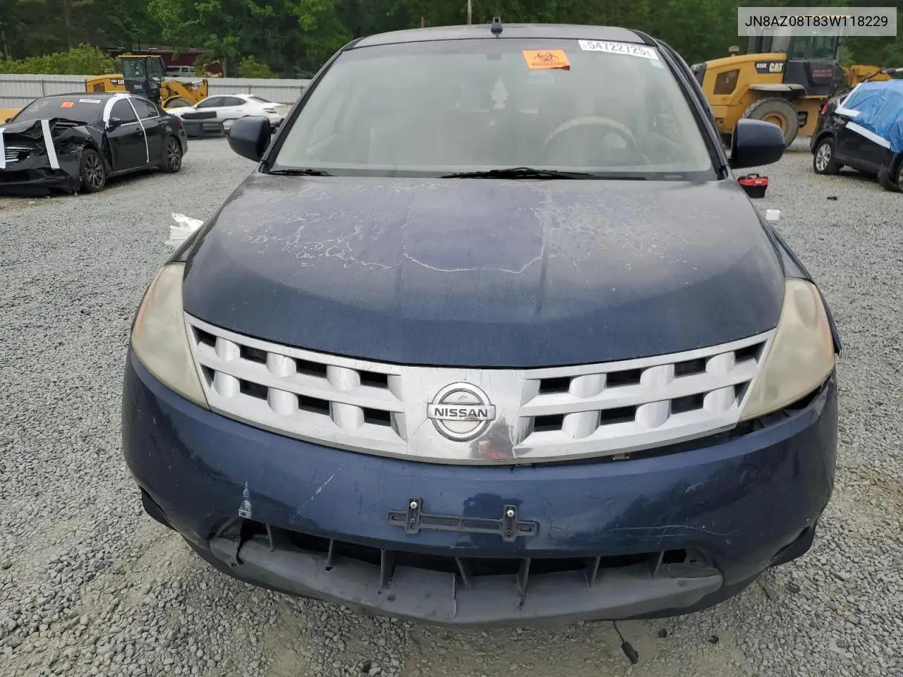 2003 Nissan Murano Sl VIN: JN8AZ08T83W118229 Lot: 54722725