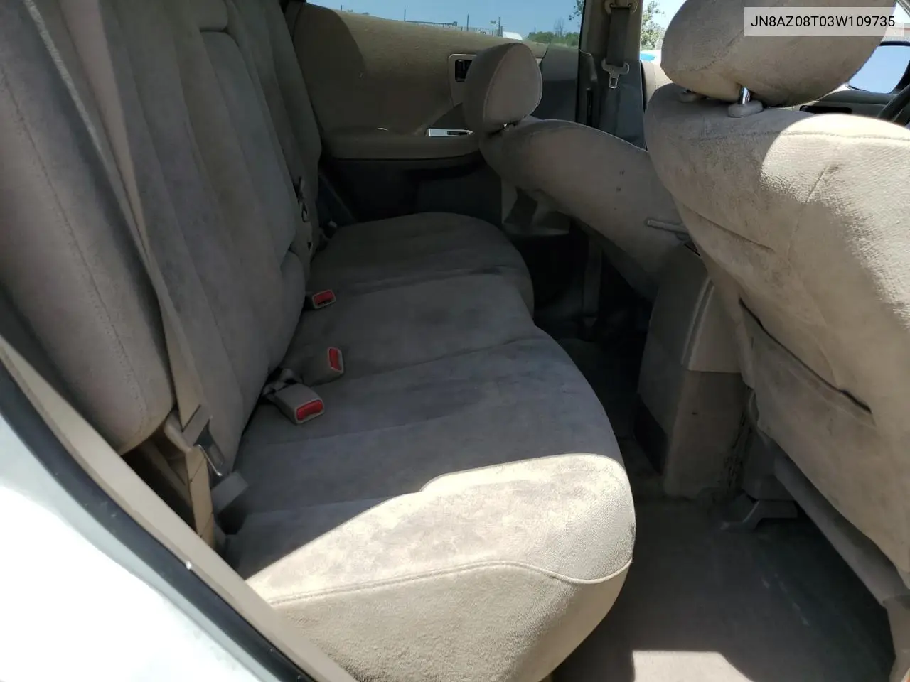 2003 Nissan Murano Sl VIN: JN8AZ08T03W109735 Lot: 59997425