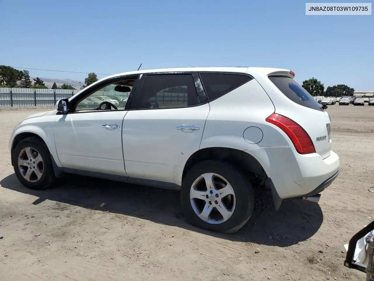 2003 Nissan Murano Sl VIN: JN8AZ08T03W109735 Lot: 59997425