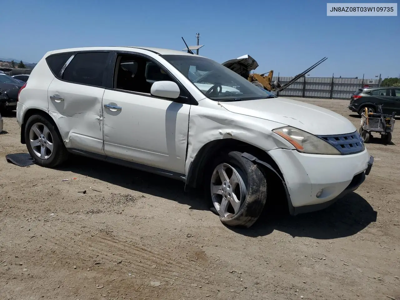 2003 Nissan Murano Sl VIN: JN8AZ08T03W109735 Lot: 59997425