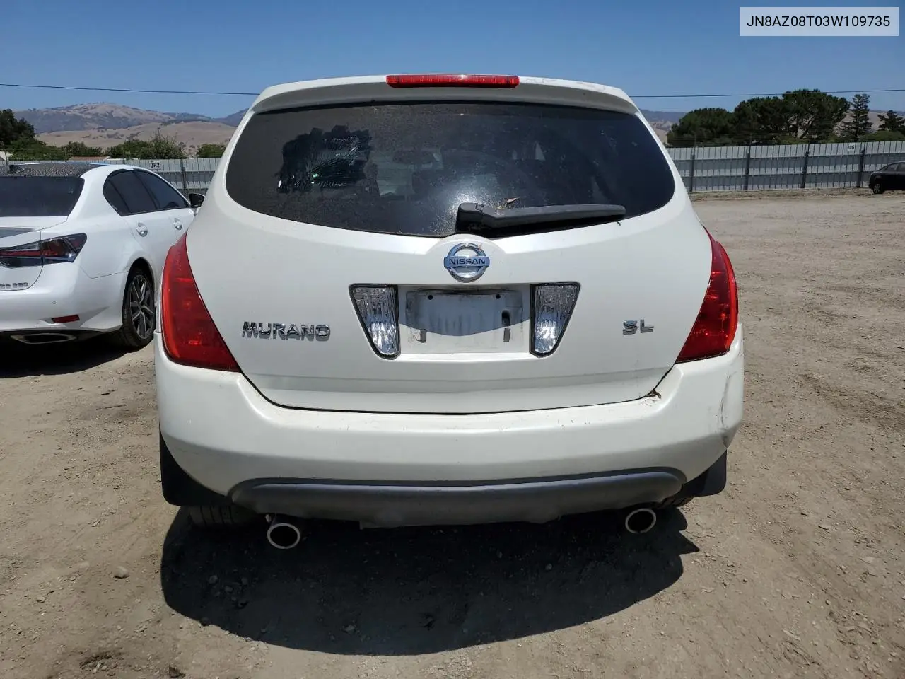 2003 Nissan Murano Sl VIN: JN8AZ08T03W109735 Lot: 59997425