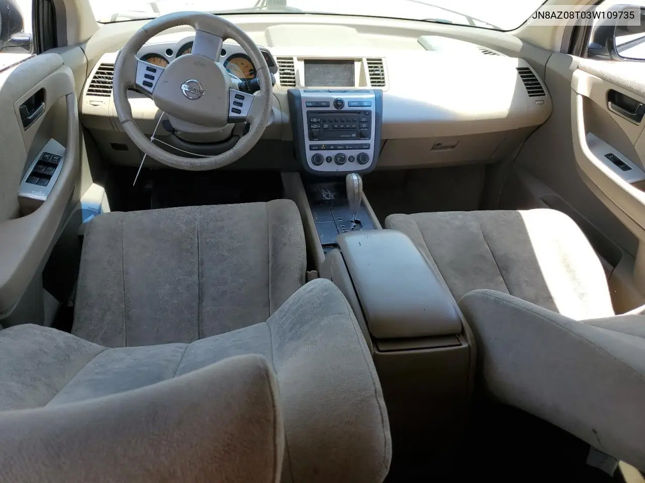 2003 Nissan Murano Sl VIN: JN8AZ08T03W109735 Lot: 59997425