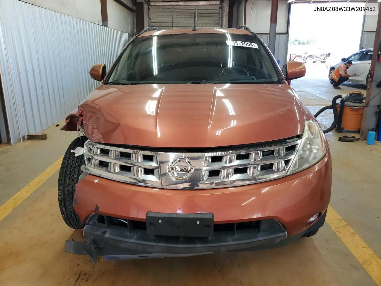 2003 Nissan Murano Sl VIN: JN8AZ08W33W209452 Lot: 61578005