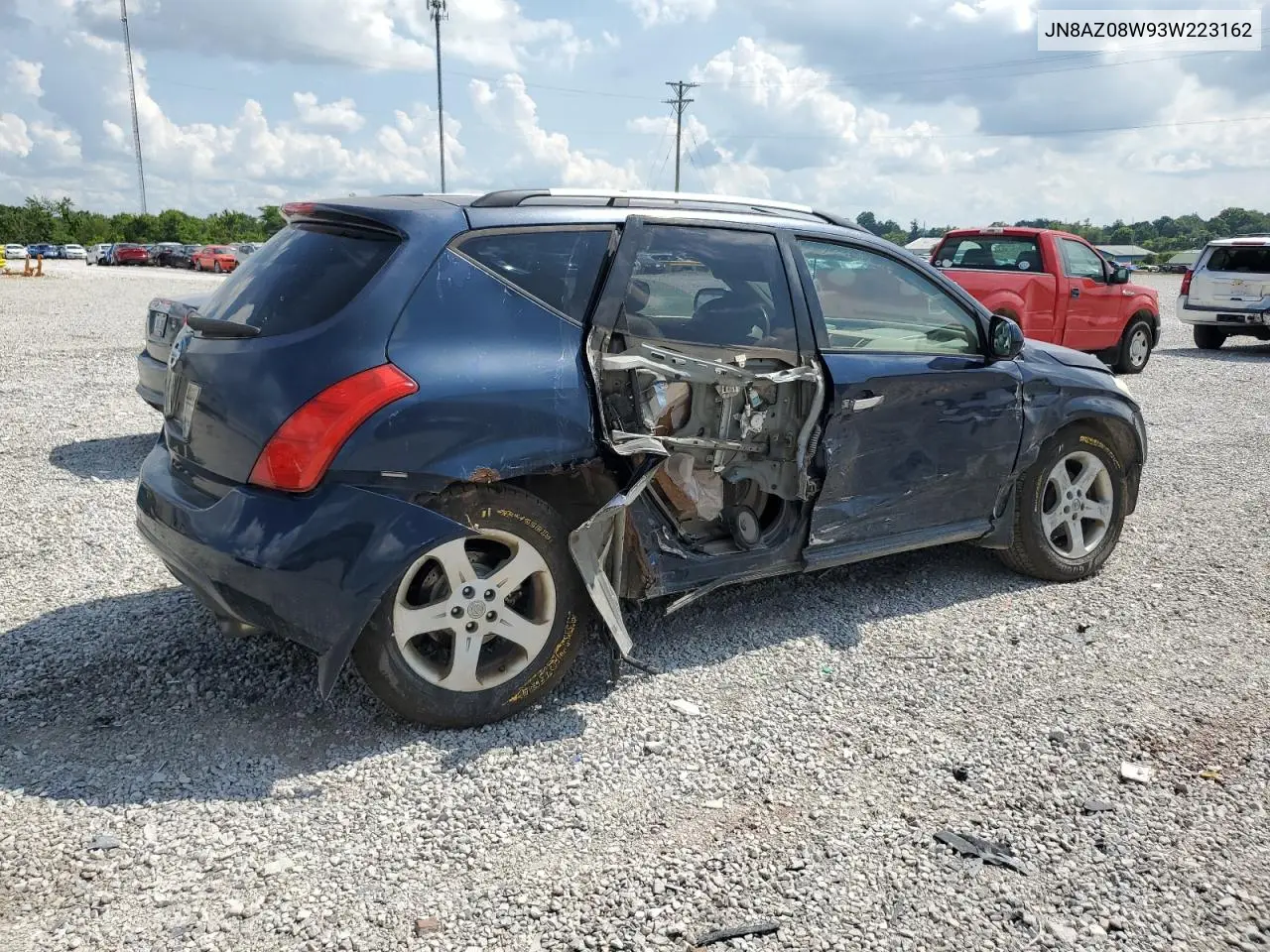 2003 Nissan Murano Sl VIN: JN8AZ08W93W223162 Lot: 63744315