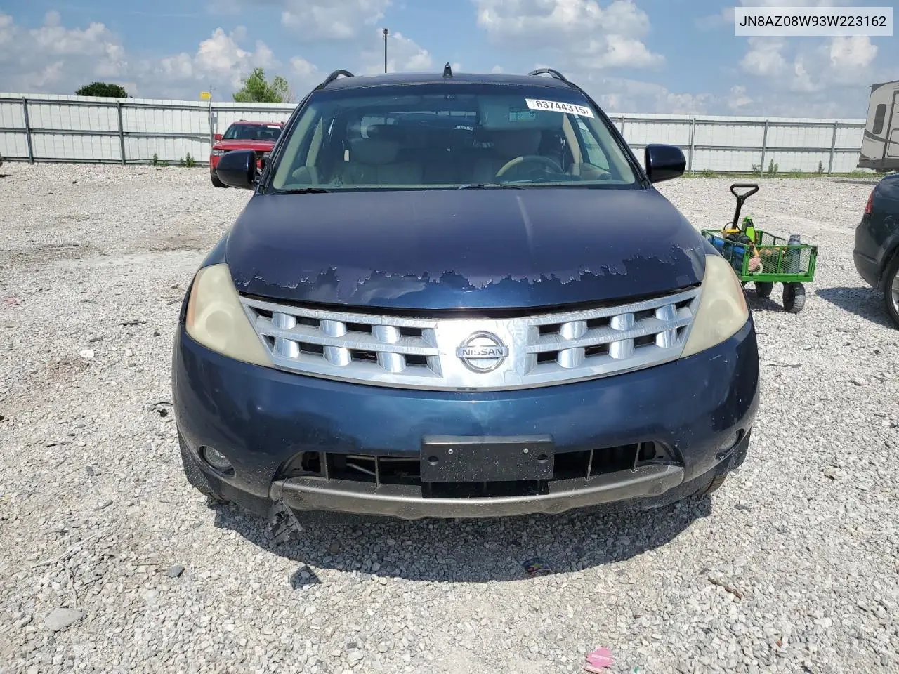 2003 Nissan Murano Sl VIN: JN8AZ08W93W223162 Lot: 63744315