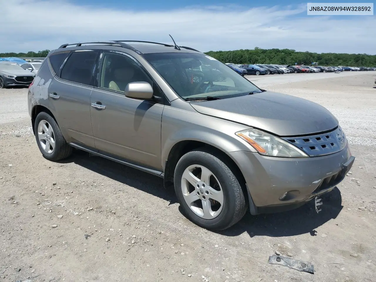 2004 Nissan Murano Sl VIN: JN8AZ08W94W328592 Lot: 56763755