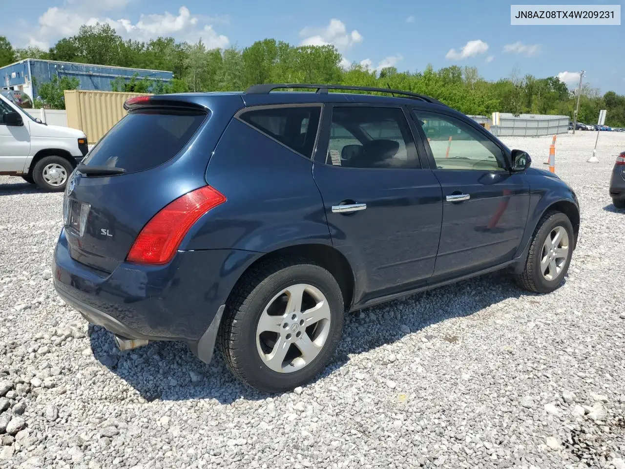 2004 Nissan Murano Sl VIN: JN8AZ08TX4W209231 Lot: 57307425
