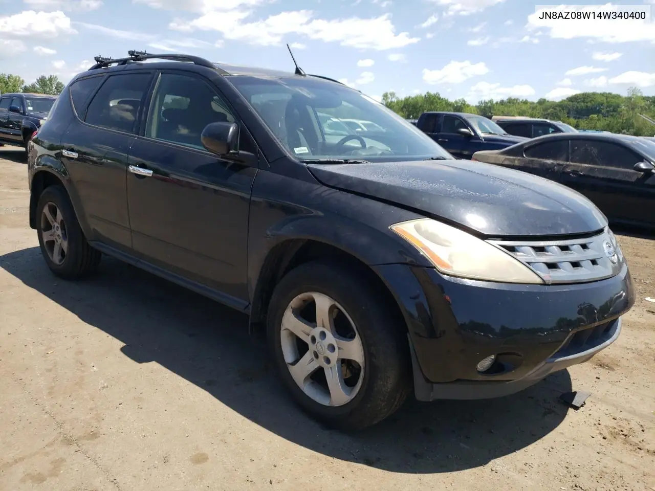 2004 Nissan Murano Sl VIN: JN8AZ08W14W340400 Lot: 61087675