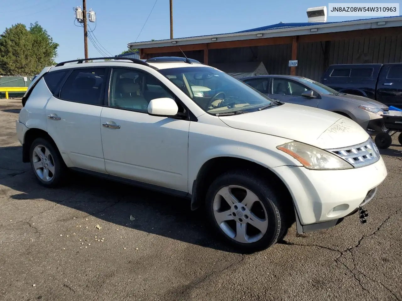 2004 Nissan Murano Sl VIN: JN8AZ08W54W310963 Lot: 61244055