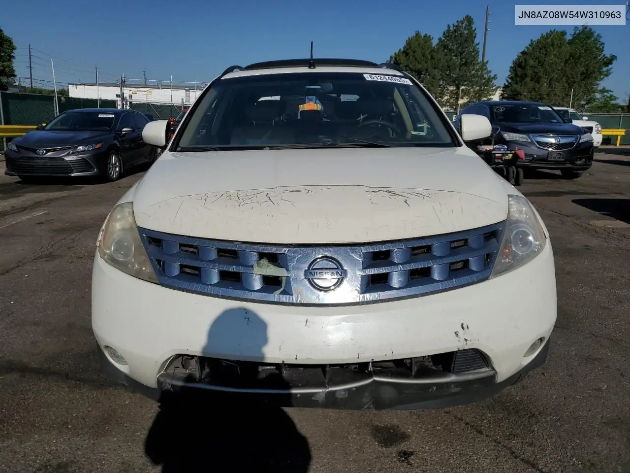 2004 Nissan Murano Sl VIN: JN8AZ08W54W310963 Lot: 61244055