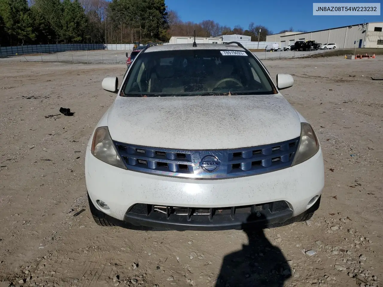 2004 Nissan Murano Sl VIN: JN8AZ08T54W223232 Lot: 78919693
