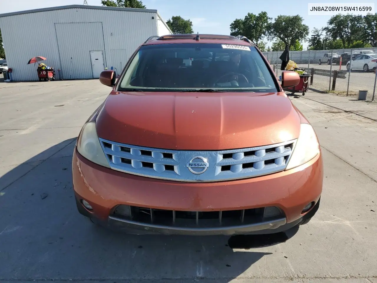 2005 Nissan Murano Sl VIN: JN8AZ08W15W416599 Lot: 55290555