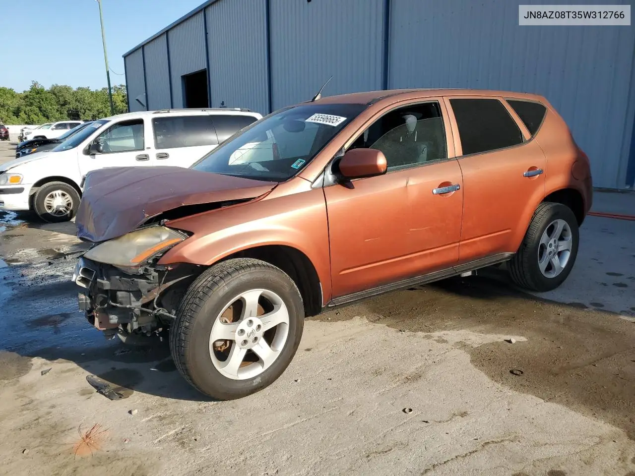 2005 Nissan Murano Sl VIN: JN8AZ08T35W312766 Lot: 55596665