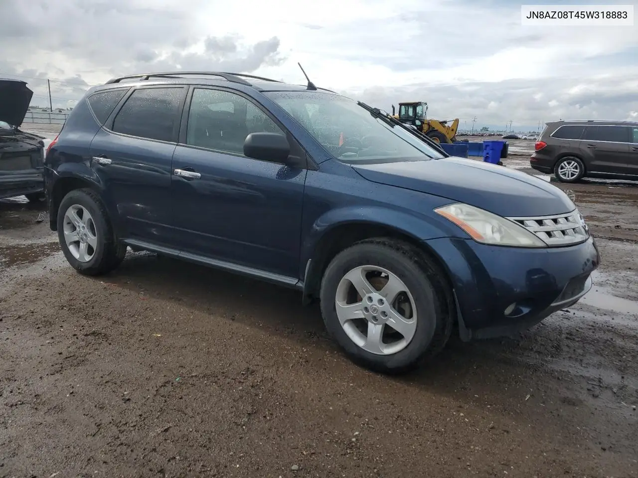 2005 Nissan Murano Sl VIN: JN8AZ08T45W318883 Lot: 56180225