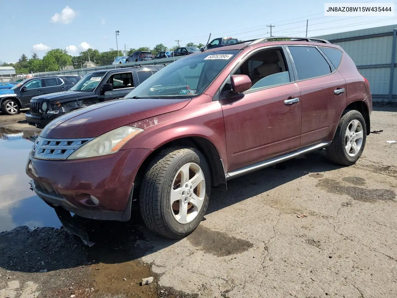 2005 Nissan Murano Sl VIN: JN8AZ08W15W435444 Lot: 60052995