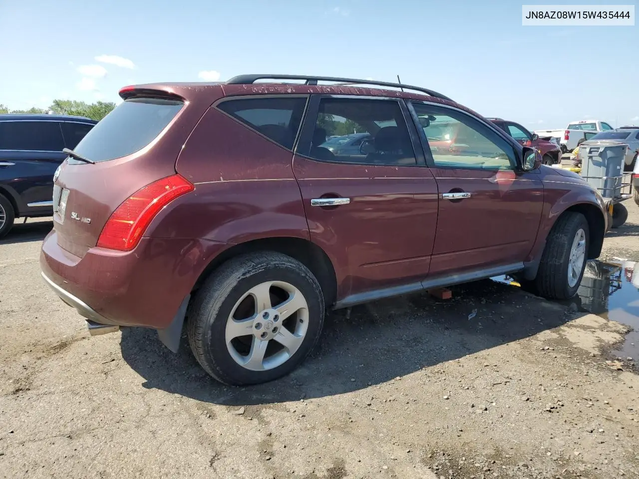 2005 Nissan Murano Sl VIN: JN8AZ08W15W435444 Lot: 60052995