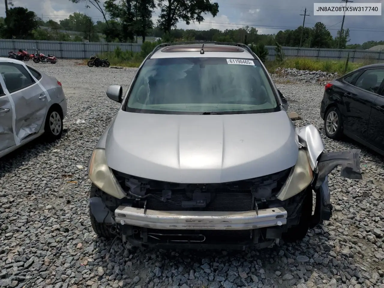 2005 Nissan Murano Sl VIN: JN8AZ08TX5W317740 Lot: 61190465