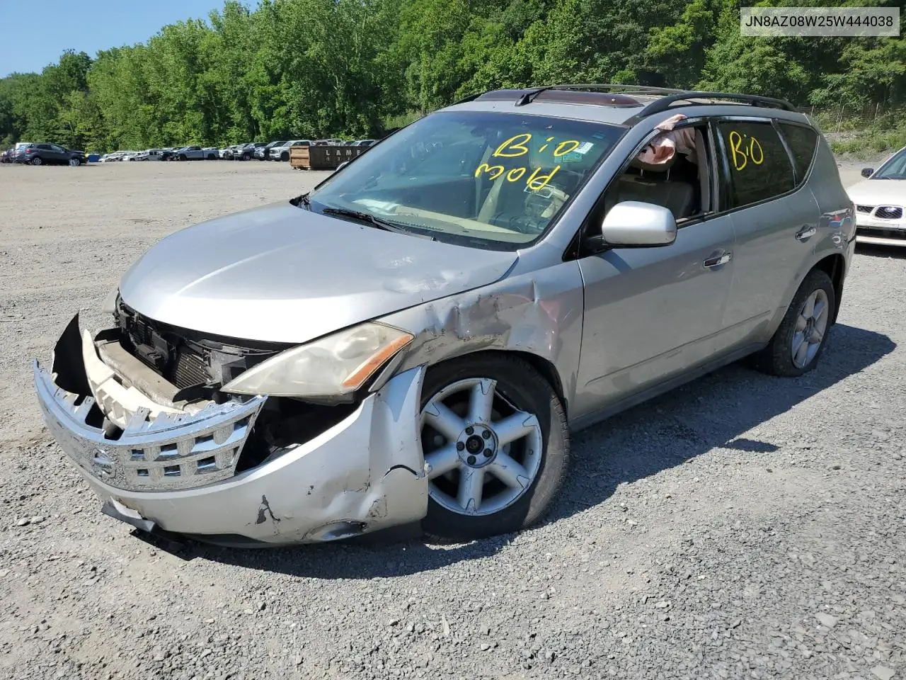 2005 Nissan Murano Sl VIN: JN8AZ08W25W444038 Lot: 61986295