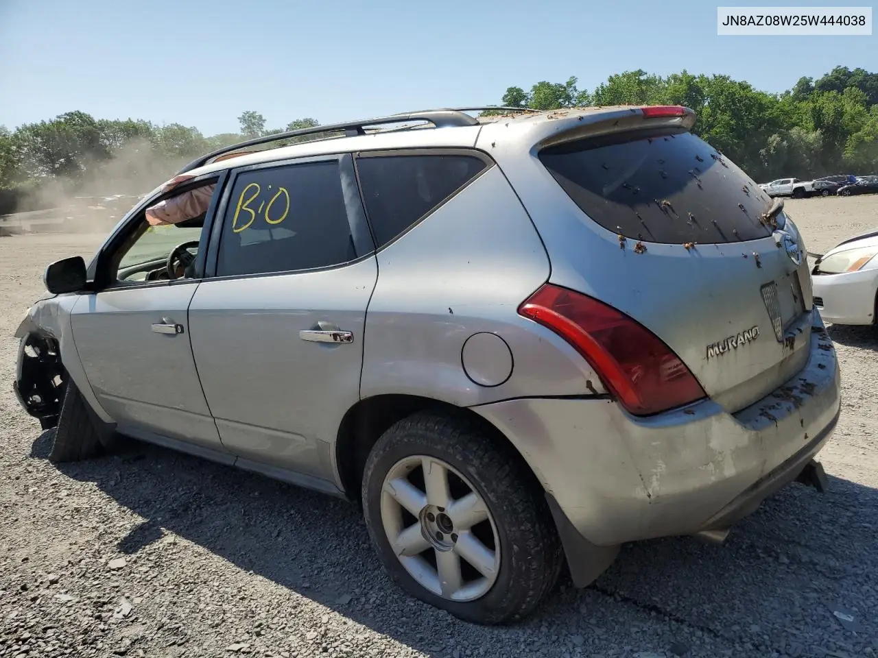 2005 Nissan Murano Sl VIN: JN8AZ08W25W444038 Lot: 61986295