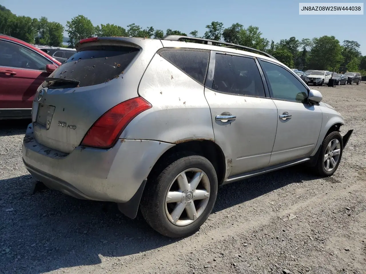 2005 Nissan Murano Sl VIN: JN8AZ08W25W444038 Lot: 61986295