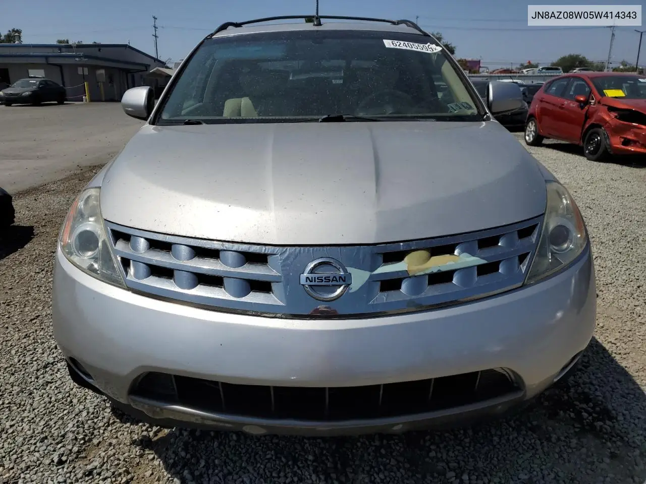 2005 Nissan Murano Sl VIN: JN8AZ08W05W414343 Lot: 62405595
