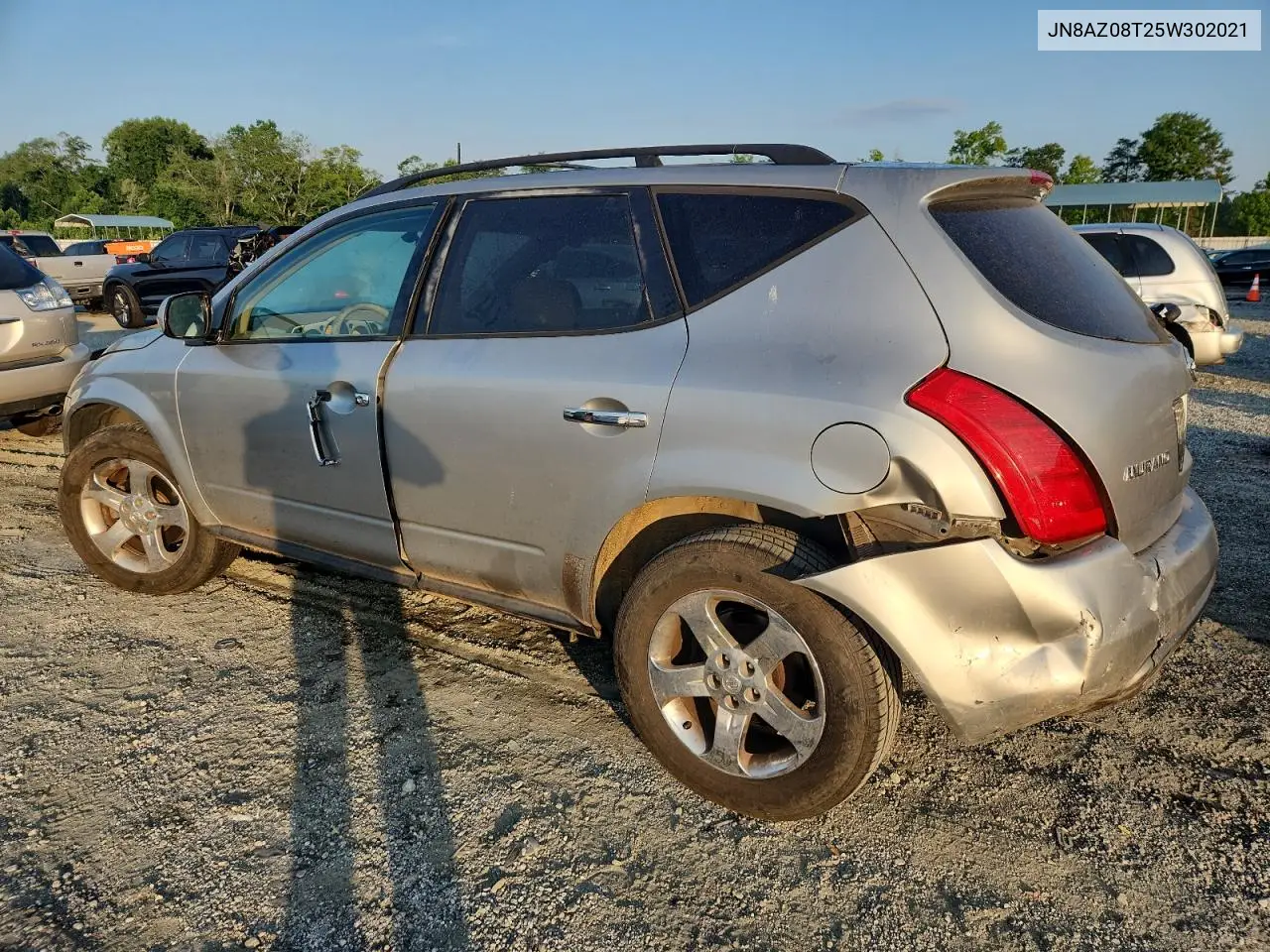 2005 Nissan Murano Sl VIN: JN8AZ08T25W302021 Lot: 63192395
