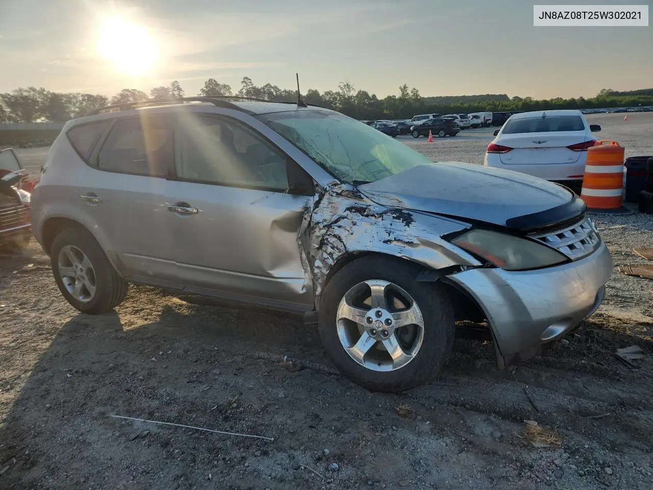 2005 Nissan Murano Sl VIN: JN8AZ08T25W302021 Lot: 63192395