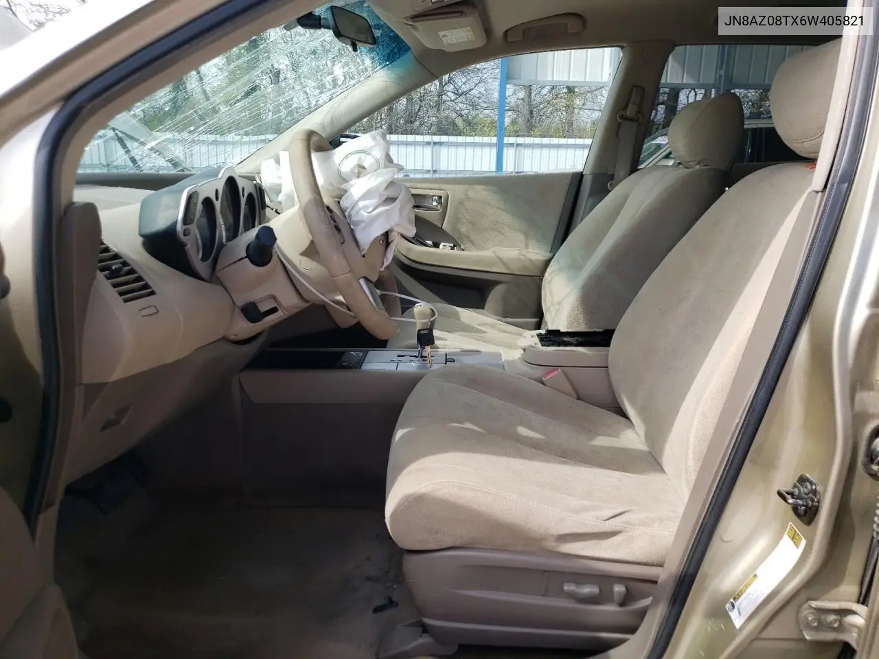 2006 Nissan Murano Sl VIN: JN8AZ08TX6W405821 Lot: 51980445