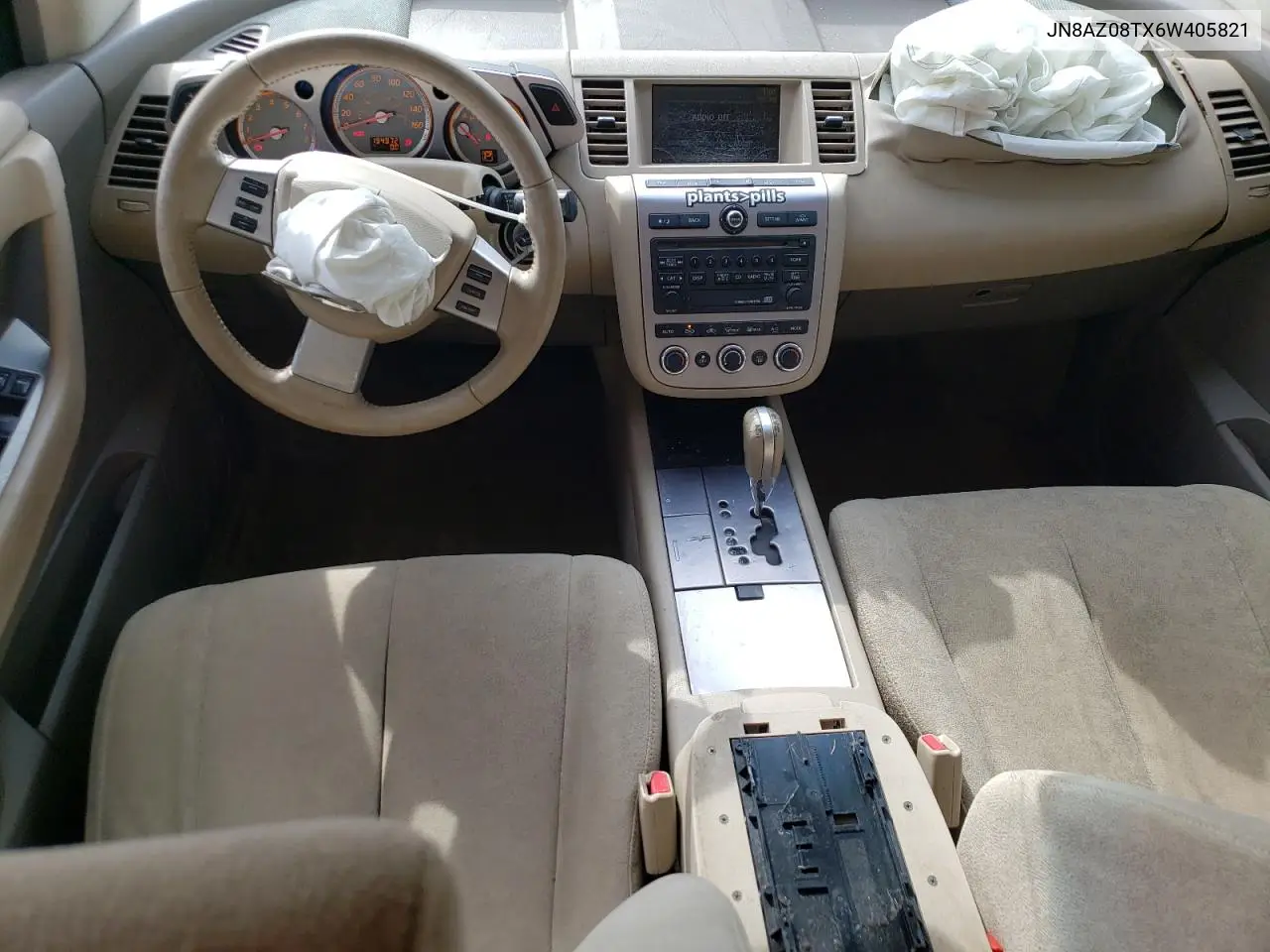 2006 Nissan Murano Sl VIN: JN8AZ08TX6W405821 Lot: 51980445