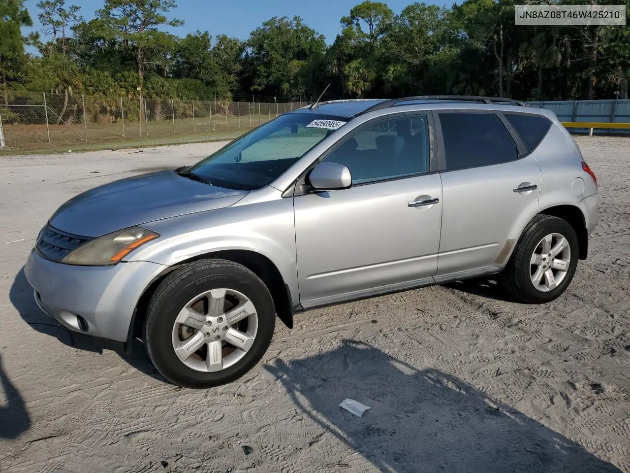 2006 Nissan Murano Sl VIN: JN8AZ08T46W425210 Lot: 54590965